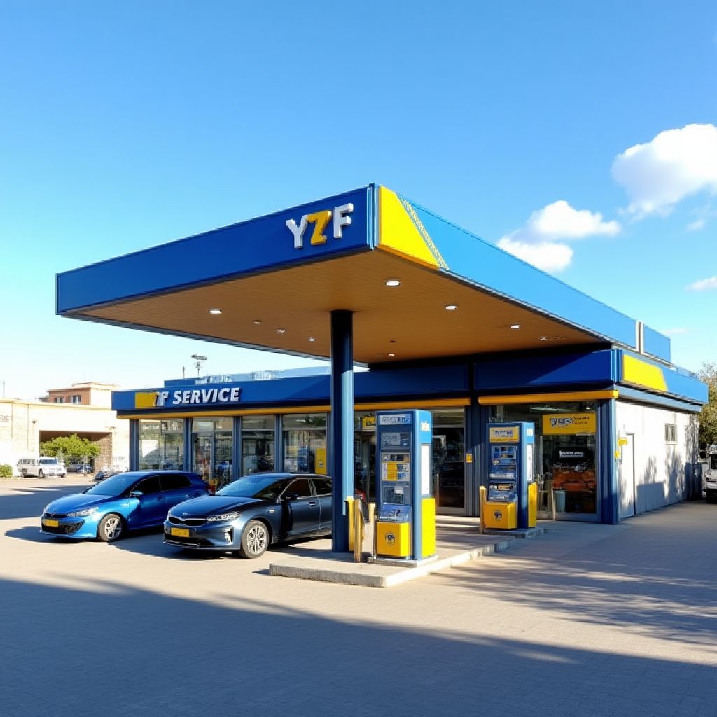 Estación de servicio YPF moderna